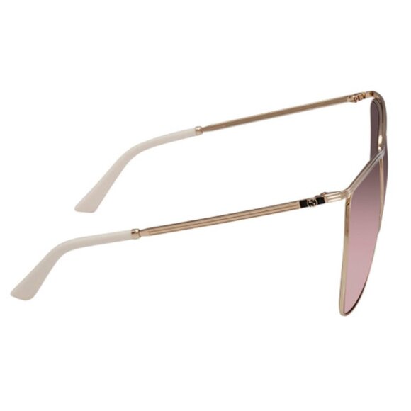 GUCCI GG0820S-004 Women\'s Designer Sunglasses Gold Ivory White/Violet Pink 63 mm